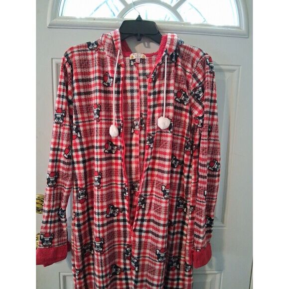 Poof New York Pajama Hooded One Piece Pj's Merry Christmas Bulldog - Picture 3 of 10